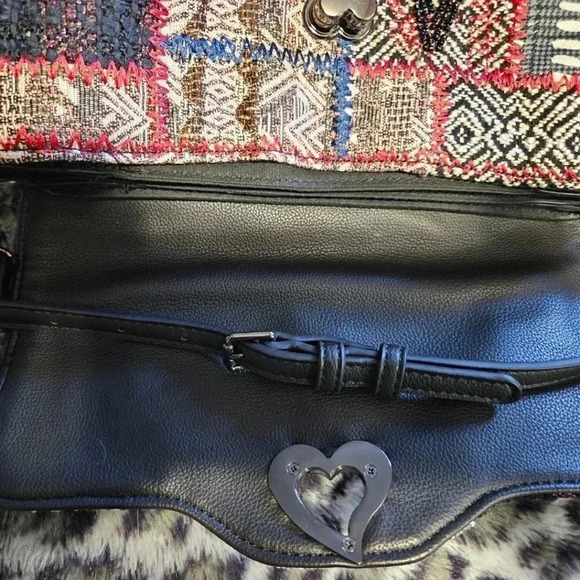 Desigual  | Patchwork Vegan Leather Crossbody/Shoulder Bag with Removable Strap - Picture 11 of 16